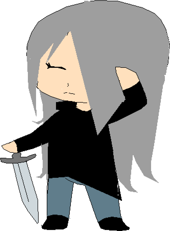 Chibi Silver With A Sword - Cartoon (1000x1000)