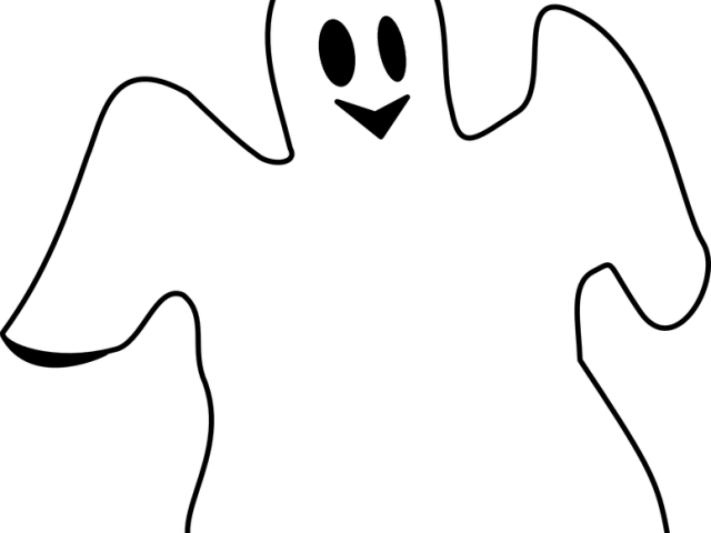 Haunted Clipart Phantom - Line Art (640x480)
