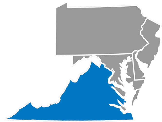 Va, De, Nj Map - Virginia Outline (665x500)