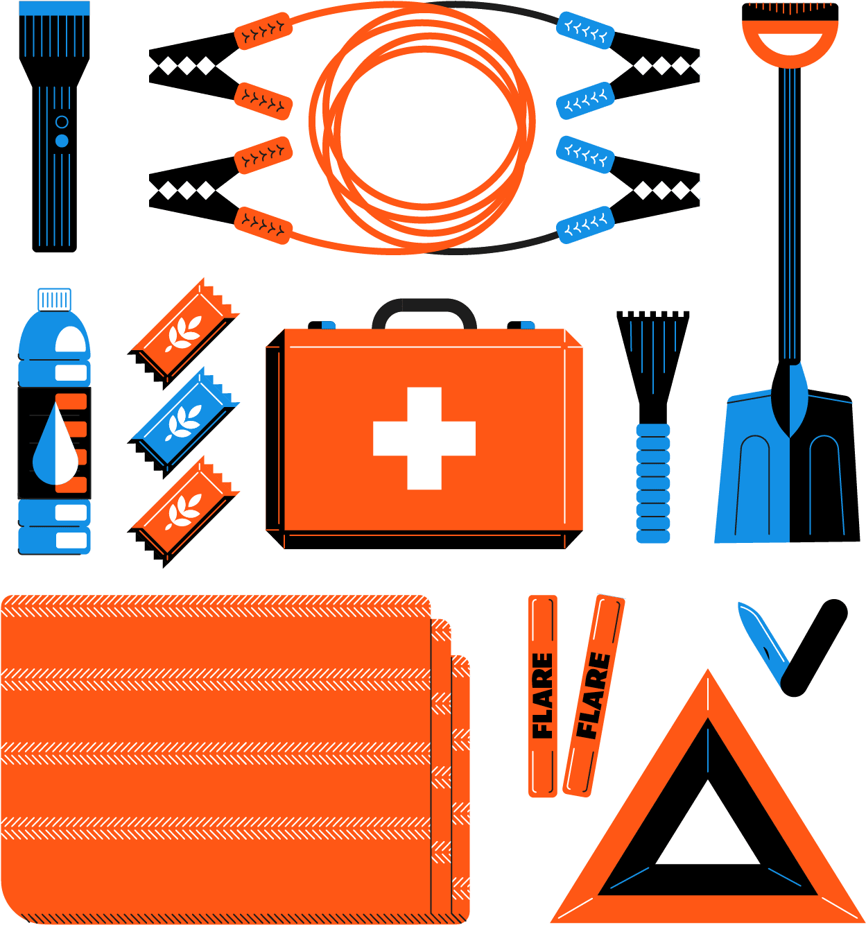 Winter Emergency Kit Supplies - Cross (1441x1576)