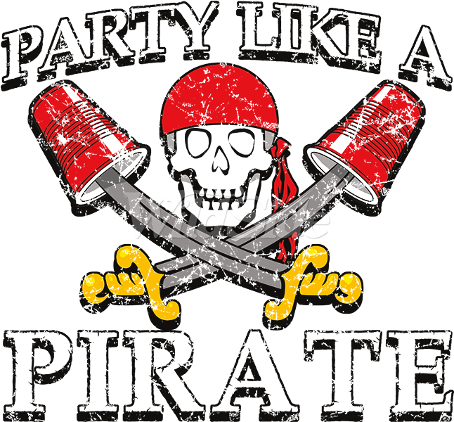 Party Like A Pirate - Illustration (675x675)