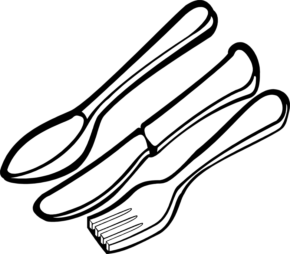 Silverware - Silverware Black And White (958x837)