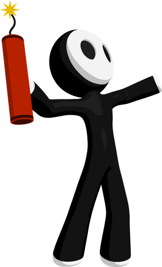 Character Mascot Throwing Dynamite - Character Mascot Throwing Dynamite (334x550)