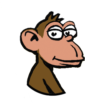 Monkey 猴 - Cartoon (380x420)