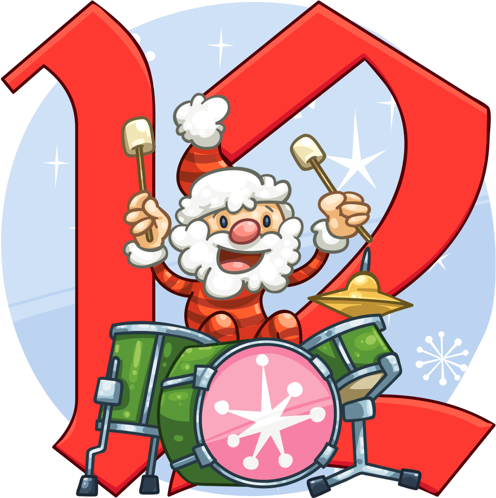 Drummers Drumming - Cartoon (1024x1024)