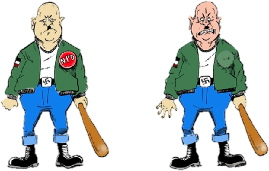 Battling The Right - Cartoon (1000x750)