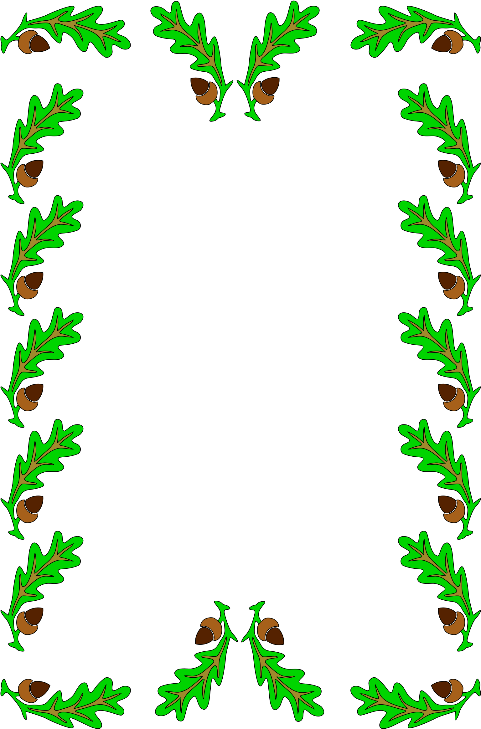 Vector Graphics, - Leaf Border Clip Art Png (1697x2400)