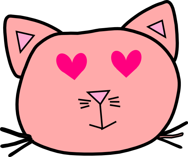 Cartoon Cat Face Outline (600x503)