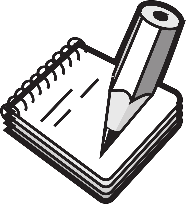 Medium Image - Notebook And Pencil Clipart (729x800)