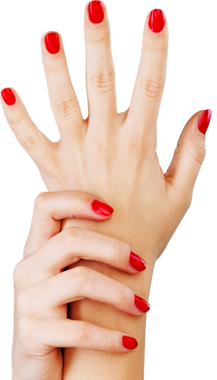 Red Nails On Hands - Nail Polish (314x550)