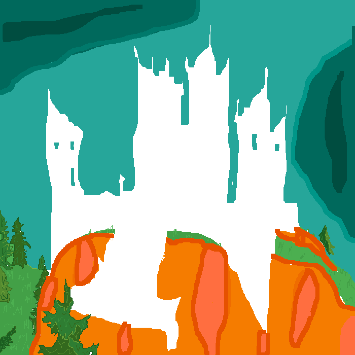 Haunted Hills Castle - Illustration (1400x1400)