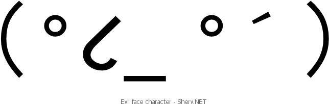 Evil Face Character Inverted - Evil Face Character Inverted (760x217)