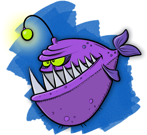 Cartoon Lantern Fish - Cartoon (620x573)