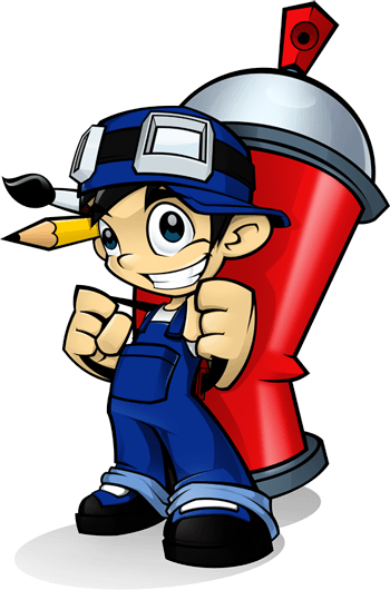Paint Boy Mascot - Paint Mascot (350x530)