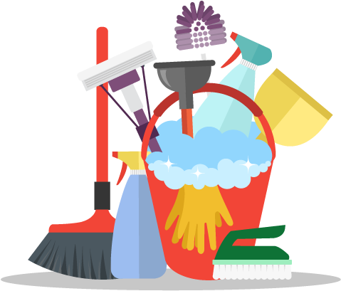 When Compared To Reduced Efficiency In The Workplace - Cleaning Tools Vector Png (500x430)