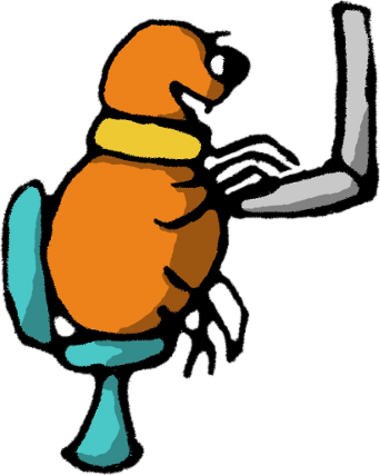 Computer - Spider On A Computer Cartoon (342x427)