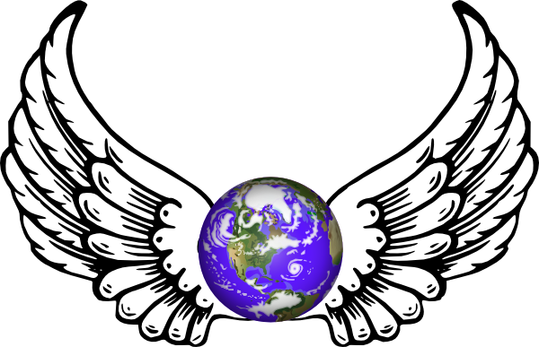 Wings Clipart Earth - Angel Wings And Halo (600x387)