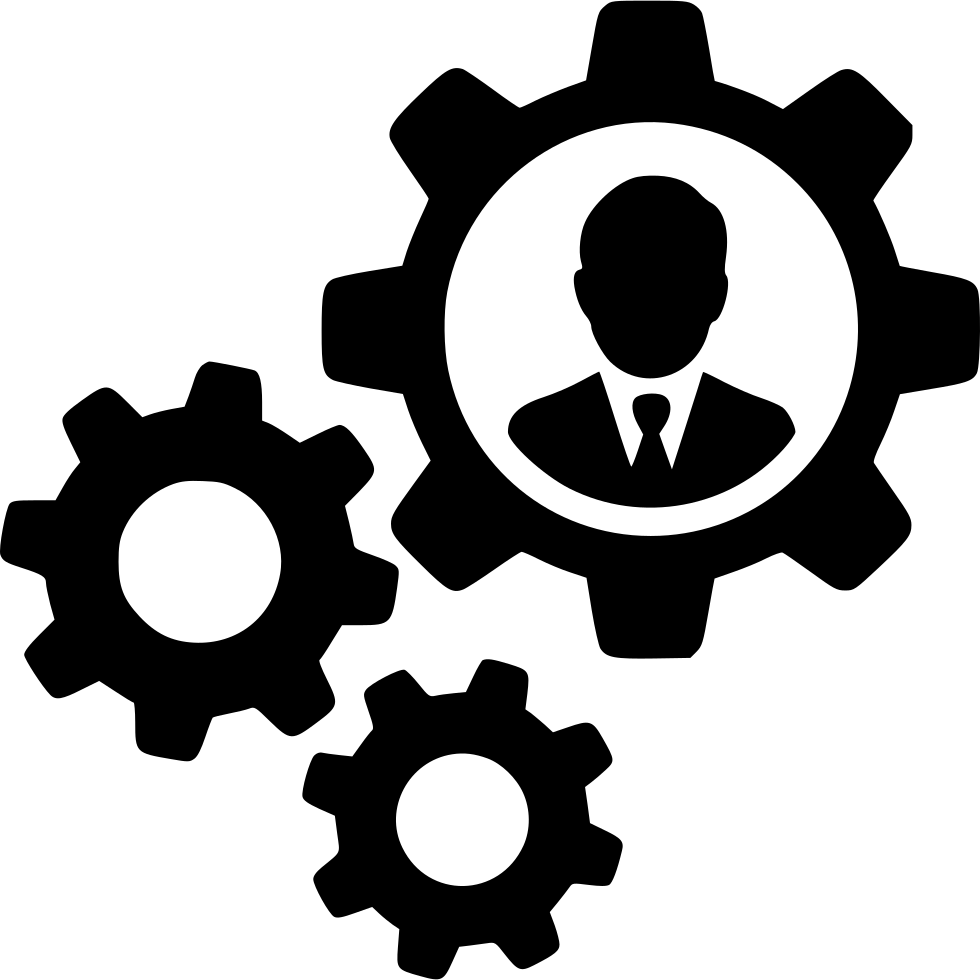 User Man Gears Cogs Settings Control Avatar Options - Settings Vector (980x980)