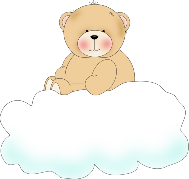 Bear On Clouds - Bear On Clouds Clipart (378x359)