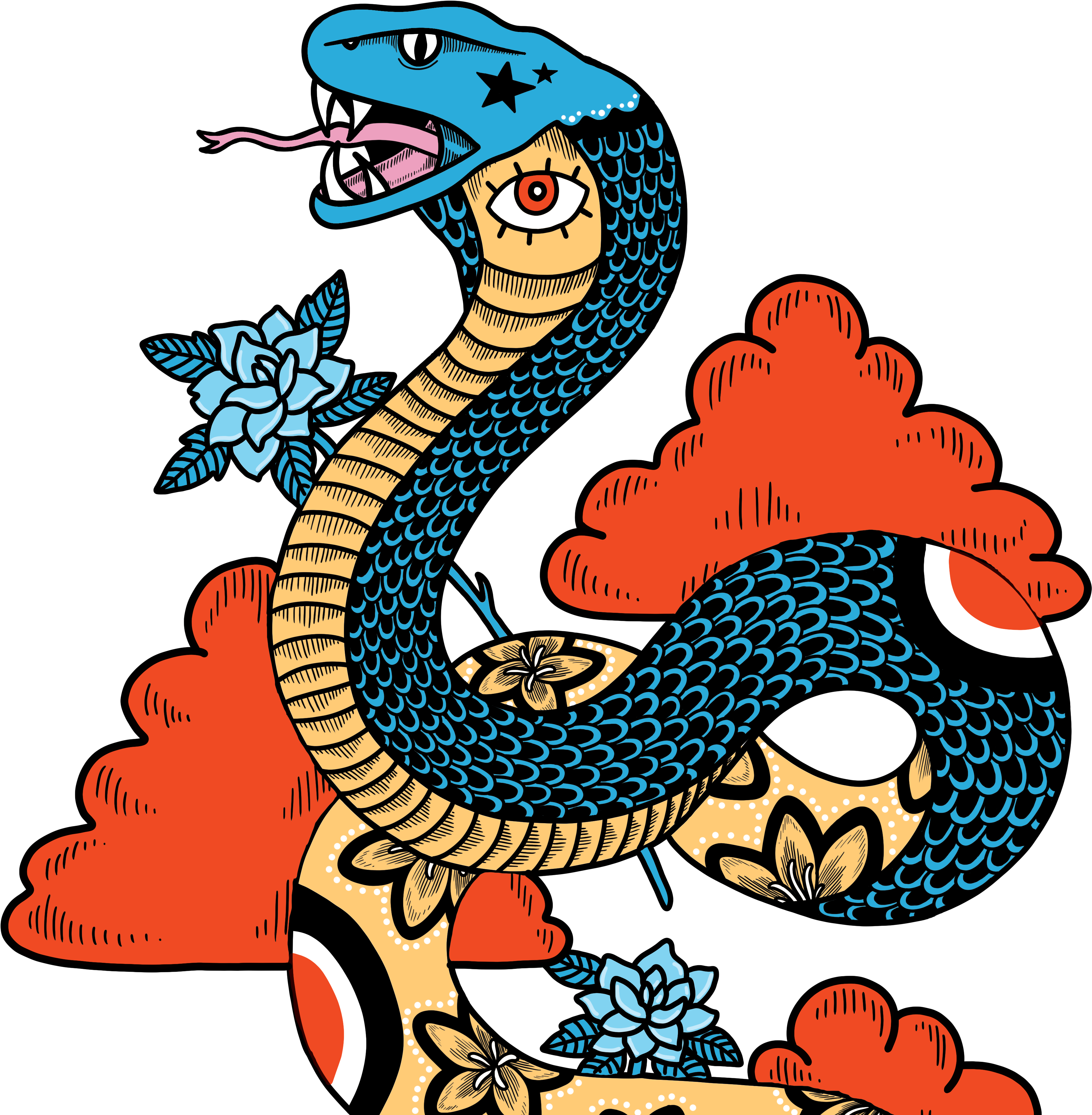 King Cobra - Cartoon (5241x4104)