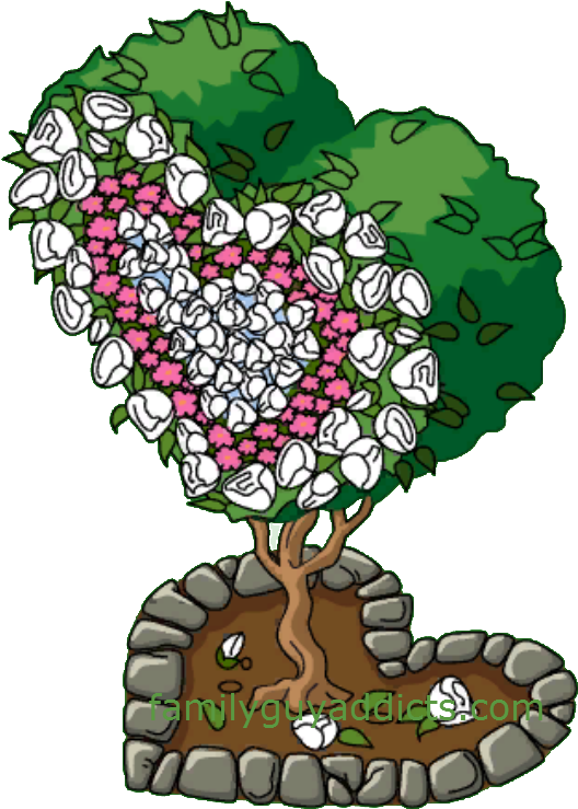 Valentine's Topiary White - Cartoon (549x753)