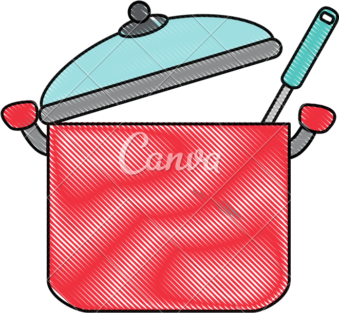 Kitchen Pot With Ladle - Kitchen Pot With Ladle (800x800)