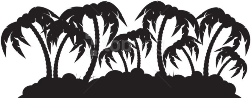 Free Png Palm Island Silhouette Png - Transparent Background Island Silhouette Png (850x333)