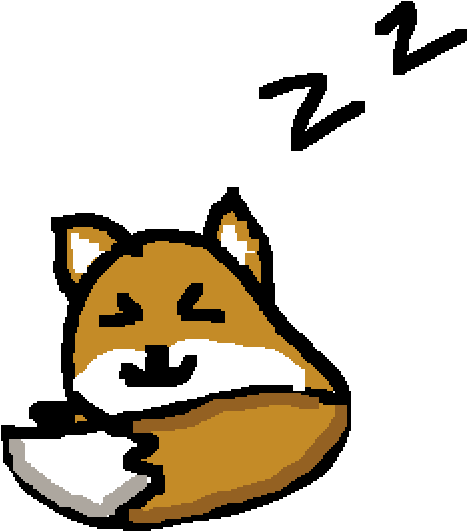 Sleeping Fox - Cartoon (1000x1000)