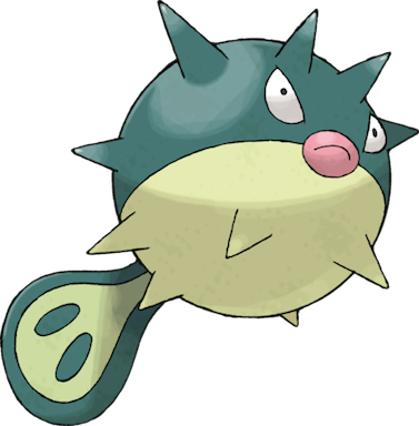 Fish Shape Cliparts - Pokemon Qwilfish (377x384)
