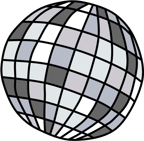 Disco Ball, Silver - Blue (816x1056)