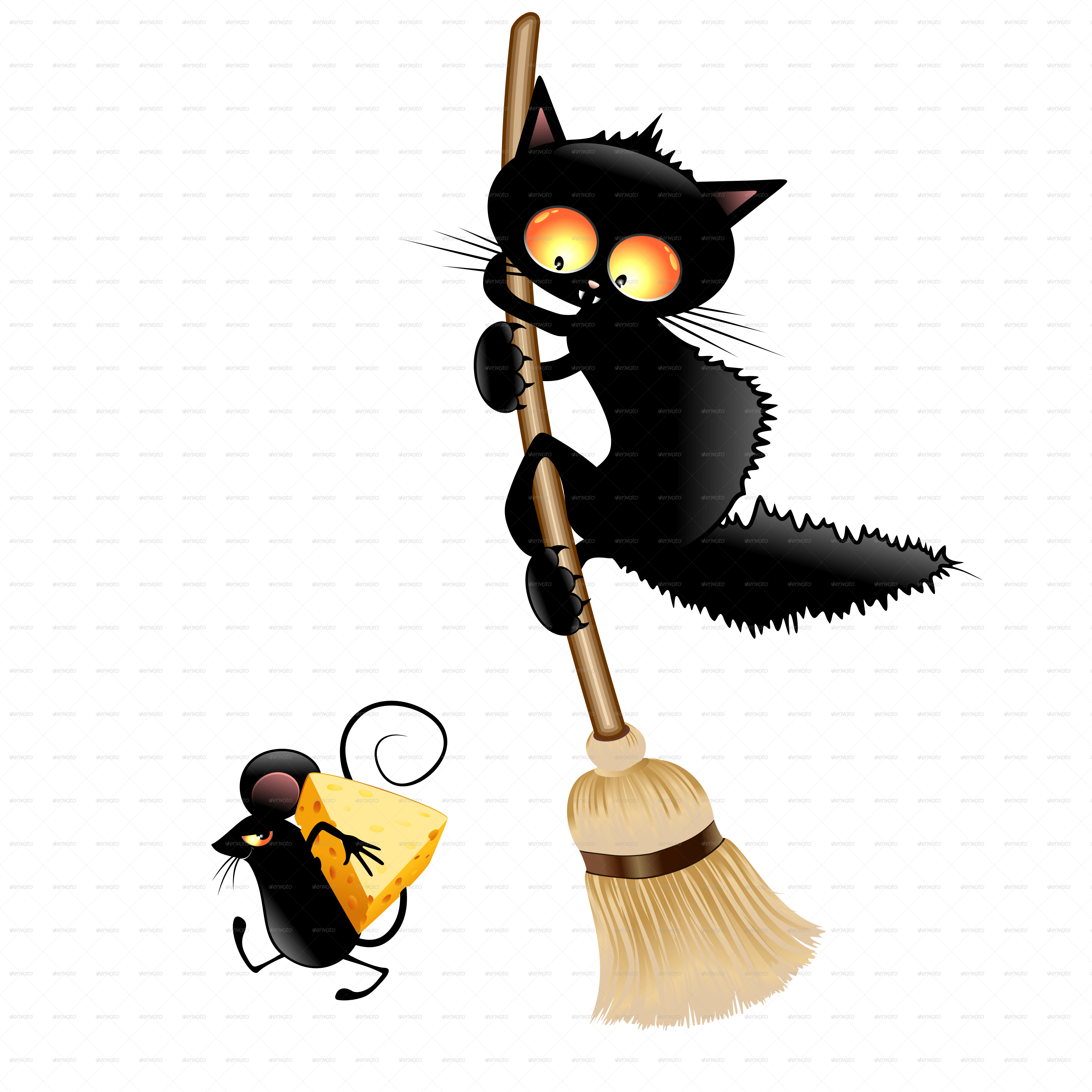 Halloween Pumpkin And Black Cat (5000x5000)