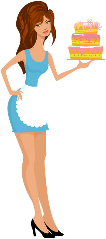Cartoon Holding A Cake (350x790)