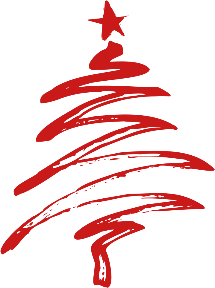 Christmas Tree Vector Line (751x995)