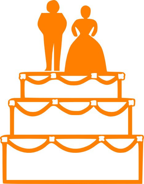 Orange Wedding Cake Clip Art (468x595)