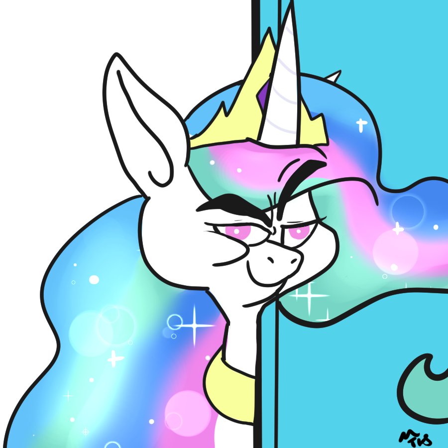 Mt, Princess Celestia, Safe, Simple Background, Solo, - Cartoon (900x900)
