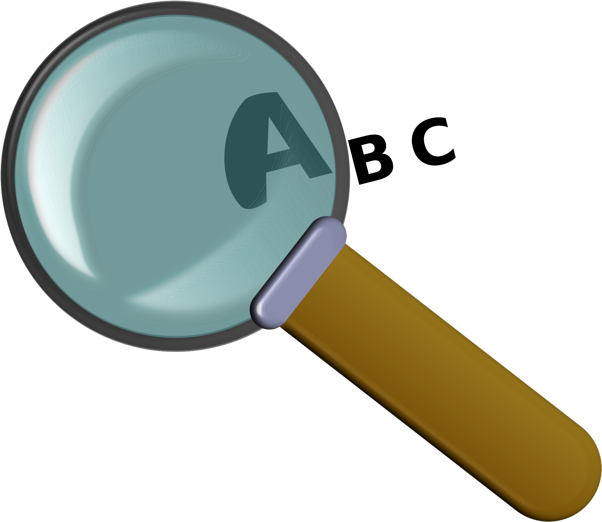Big Image - Magnifying Glass With Letters (2400x2077)