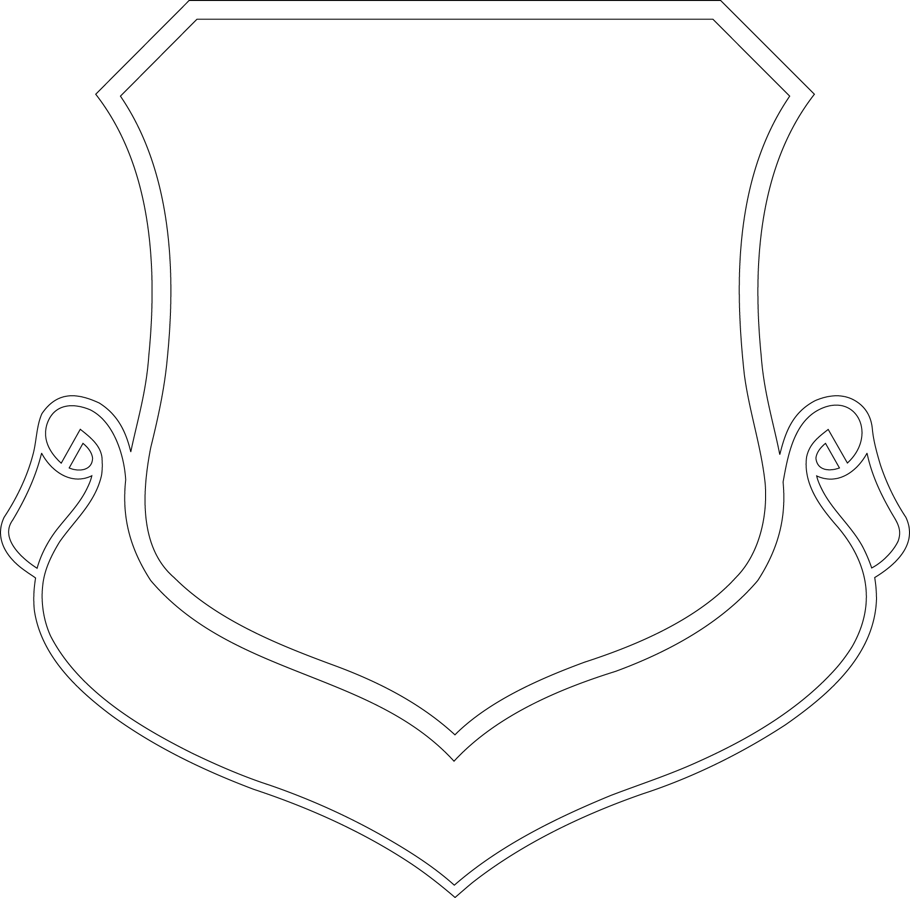 Shield With Scroll - Bird (1821x1797)