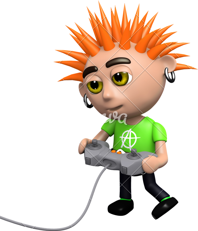 3d Punk Gamer - Cartoon (688x800)