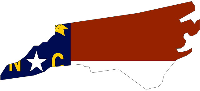 North Carolina Map With Flag (640x320)