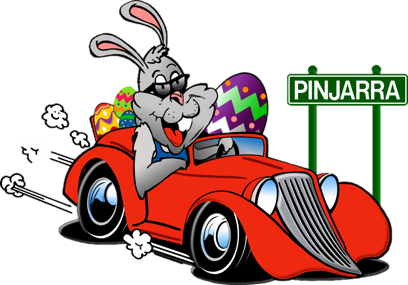 Easter Bunny Car - Hot Rod Easter Bunny (1703x1187)