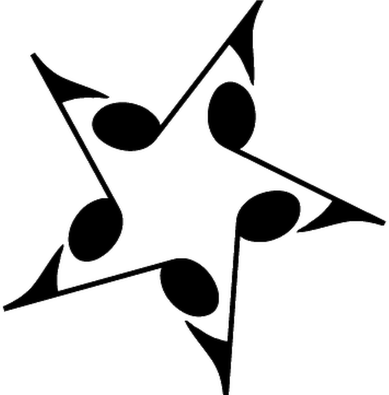 Hours - Music Note Star Tattoo (1292x1292)
