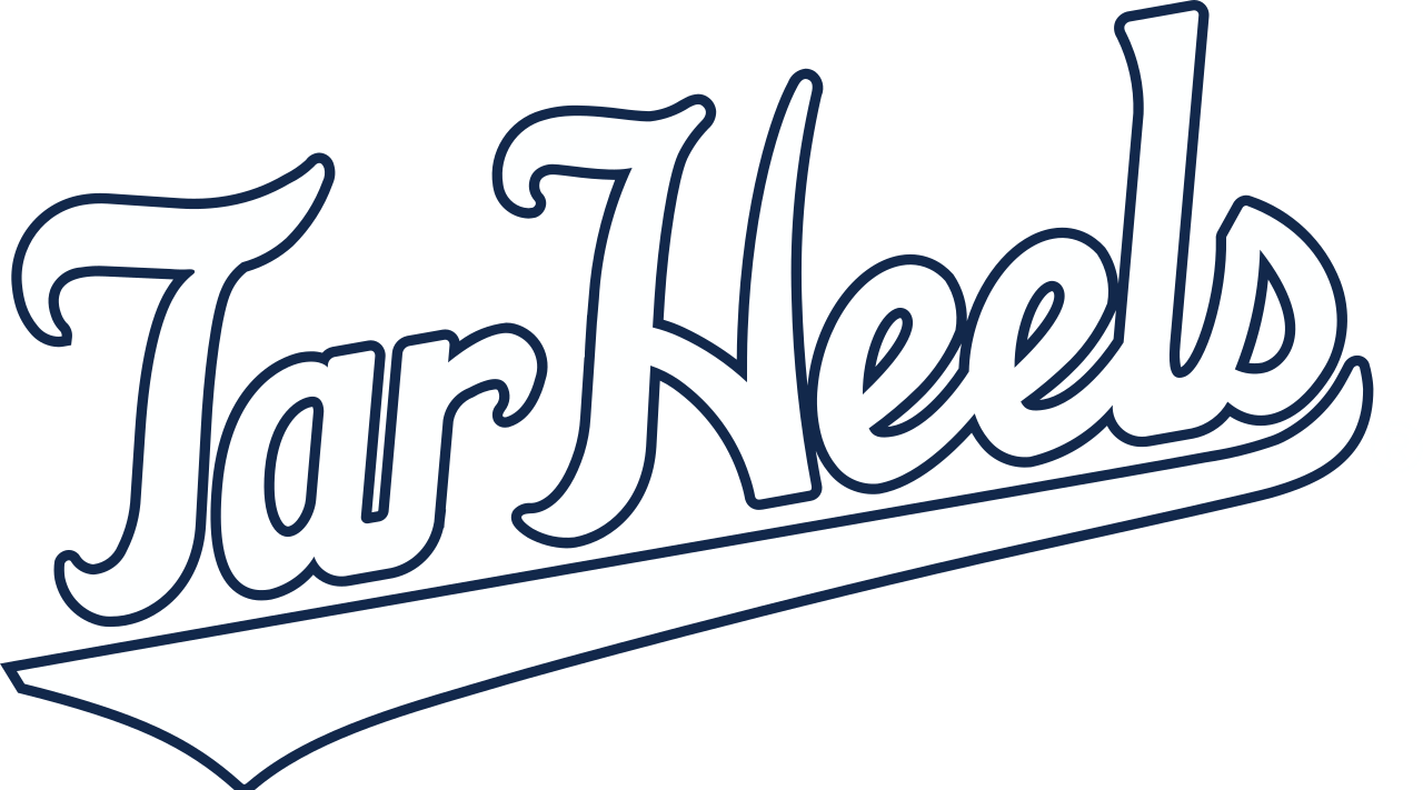 Unc Script Mark Tar Heels White-navy - Calligraphy (1280x711)