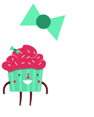 Cupcake Bow By Squirtles - Illustration (375x375)
