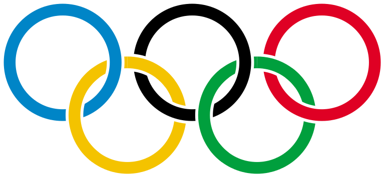 Olympic Rings With White Rims - Logo Olympic Games (800x388)