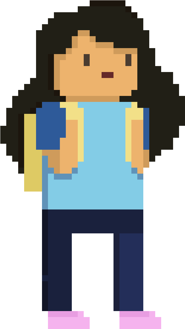 Girl Standing - Cartoon (1200x1200)