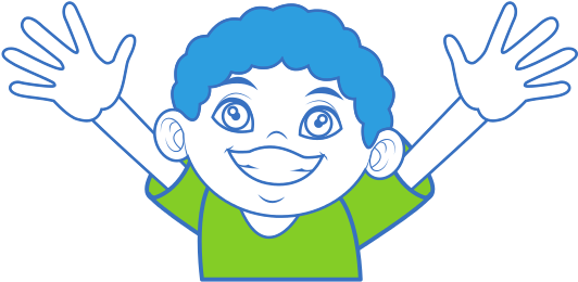Happy Boy With Big - Cartoon (550x550)