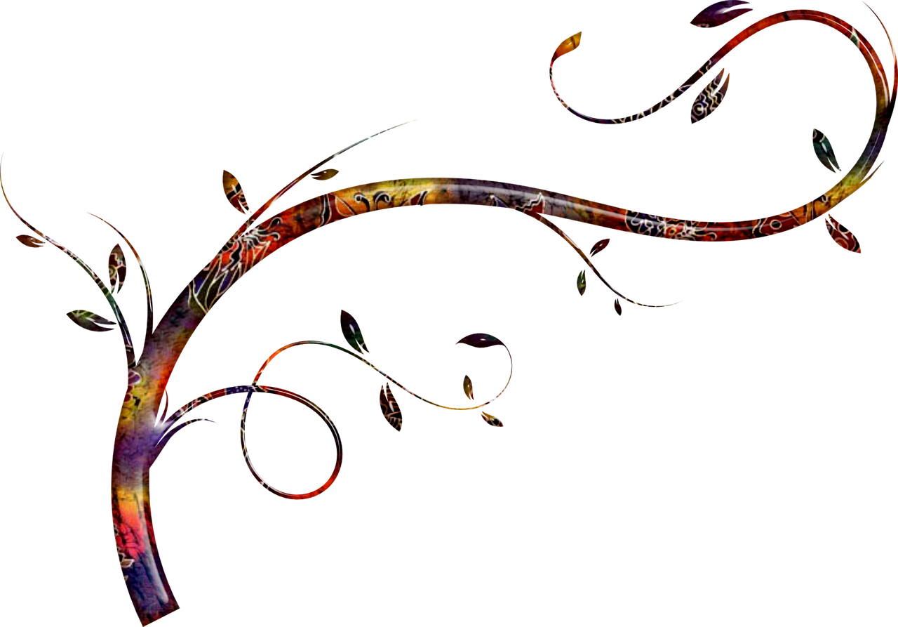 Flora Leaf Swirl Stylised - Plant Stem Vector (1280x893)