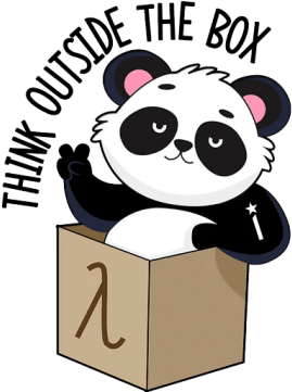 Think Outside The Box Panda - Cartoon (360x360)