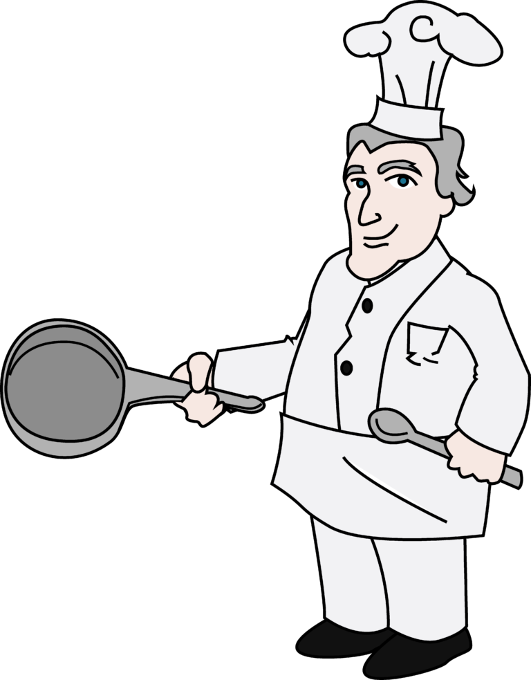 Chef Cooking Drawing (768x983)