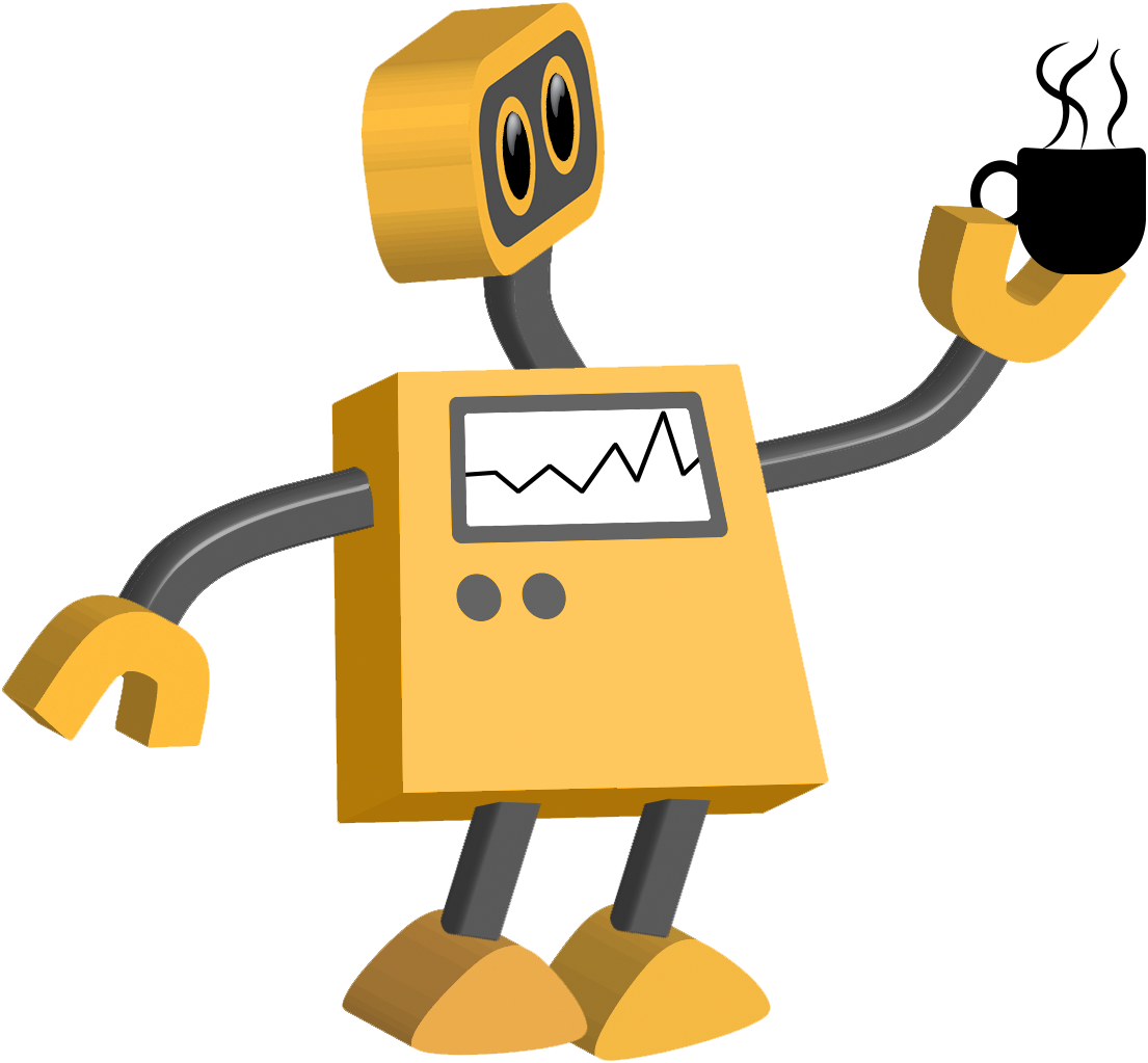 Coffee Bot - Robot Clipart Transparent Background (1105x1023)